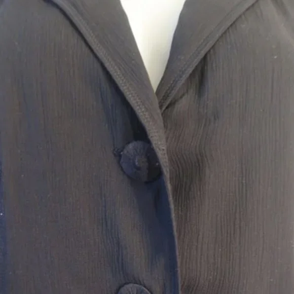 *Womens Eileen Fisher Petite Black Silk 3/4 Sleeve Blazer Jacket PM - Picture 3 of 7